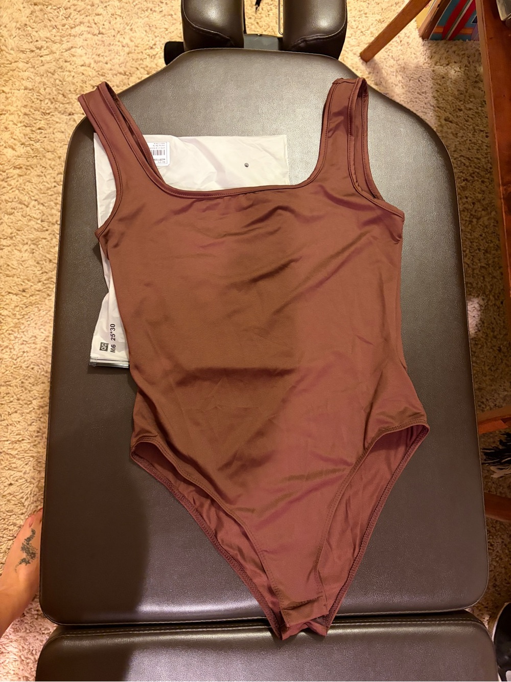 Women’s Brown square Neck bodysuit